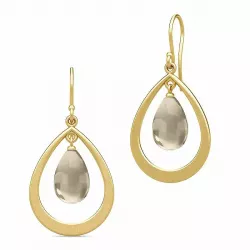 Julie Sandlau Prime droplet korvarenkaat  kullattua hopeaa harmaa kristalli