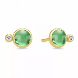 Julie Sandlau vihreä kristallia korvarenkaat  kullattua hopeaa vihreä kristalli valkoinen zirkoni