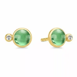 Julie Sandlau Prime nappikorvakorut  kullattua hopeaa vihreä kristalli valkoinen zirkoni