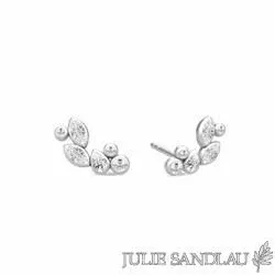 Julie Sandlau kukka korvarenkaat  satiinirodinoitu sterlinghopea valkoista zirkonia