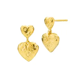 Izabel Camille Angel sydän korvarenkaat  kullattua hopeaa