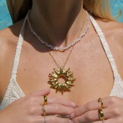 vedenkestävät aurinko kaulaketju kullattu teräs - OCEANA