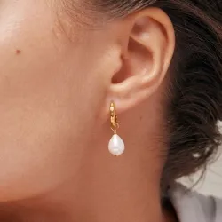 Enamel Significant Pearl  rengas  kullattua hopeaa