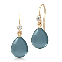 Julie Sandlau Prima Ballerina korvarenkaat  kullattua hopeaa sininen kristalli valkoinen zirkoni