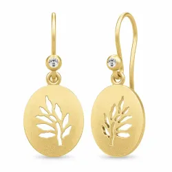 Julie Sandlau Tree of Life korvarenkaat  kullattua hopeaa valkoinen zirkoni