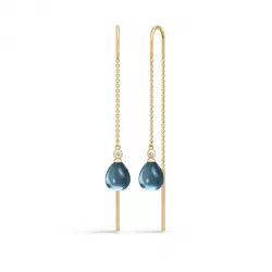 Julie Sandlau sininen korvarenkaat  hopeaa, jossa 22 karaatin kultaus valkoinen zirkoni sininen kristalli