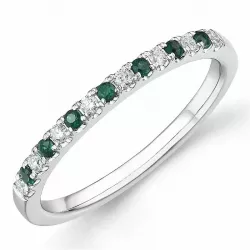 näytepakkaukset smaragdi timanttisormus 14 karaatin valkokultaa 0,15 ct 0,10 ct