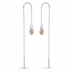 näytepakkaukset samppanjanvärinen zirkoni ketjukorvakorut  hopea