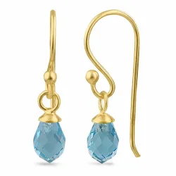 näytepakkaukset sininen topaasi lasia ear lines  kullattu hopea - Loom Stones