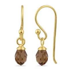 näytepakkaukset ruskea lasi ear lines  kullattu hopea - Loom Stones