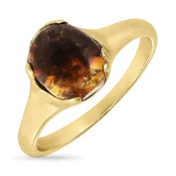 näytepakkaukset meripihka sormus kullattua hopeaa - Loom Stones