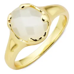 näytepakkaukset valkoinen kuukivi sormus kullattu messinki - Eliné