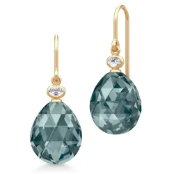 Julie Sandlau Ofelia tummansininen kristalli korvarenkaat  kullattua hopeaa