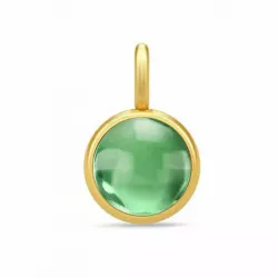 elegantti Julie Sandlau pyöreä vihreä kristalli riipus  kullattua hopeaa vihreä kristalli