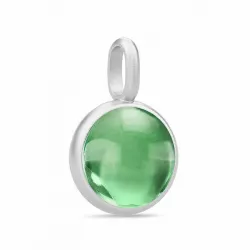 Julie Sandlau pyöreä vihreä kristalli riipus  satiinirodinoitu sterlinghopea vihreä kristalli